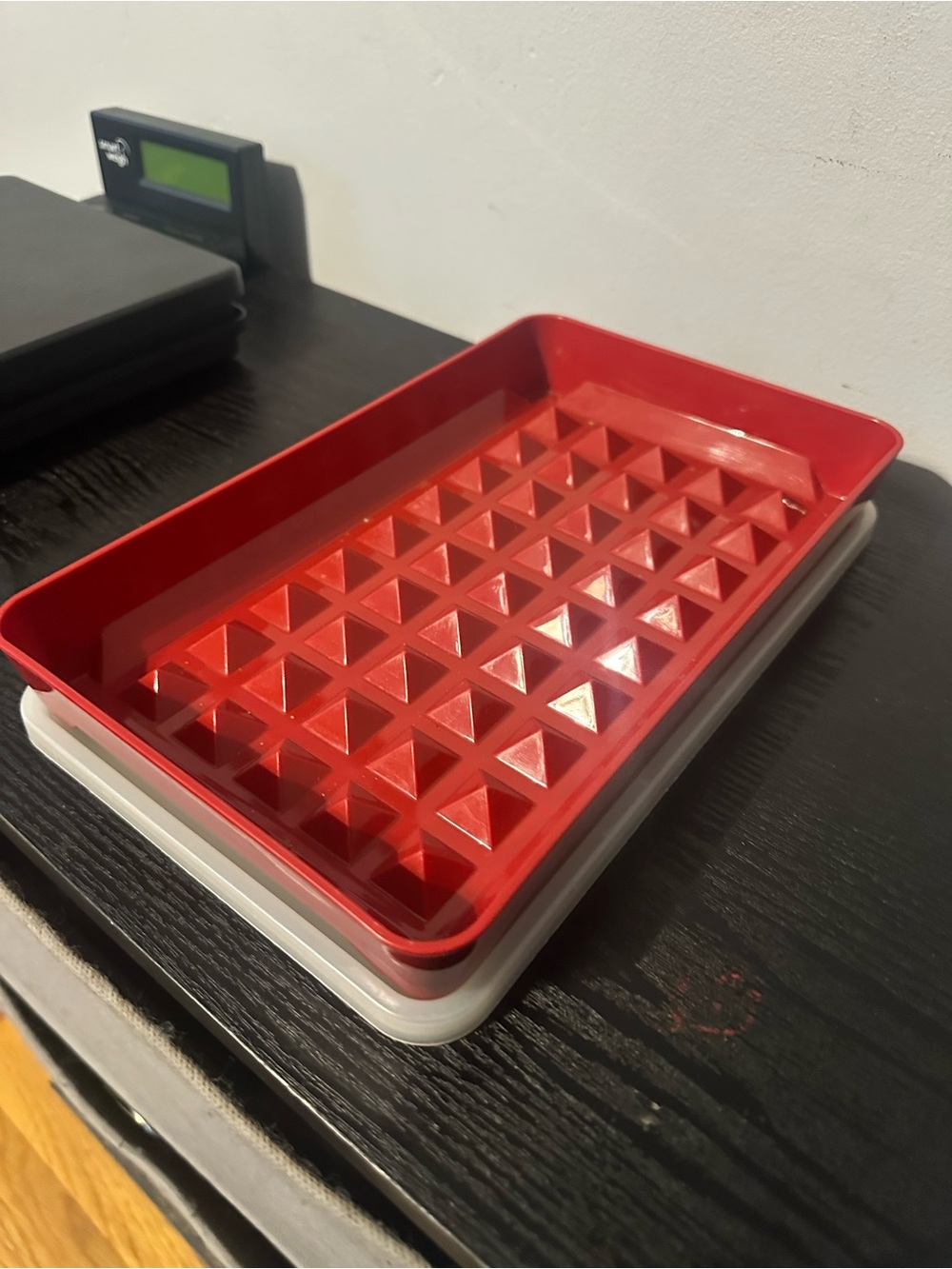 Tupperware Red Base with Pink Lid Stackable Storage Container - Picture 3 of 6